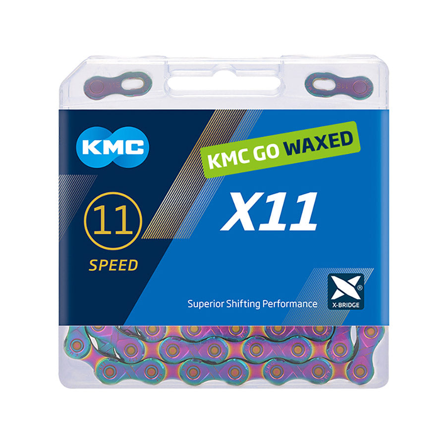 500384-01::0::500384-01::KMC, X11 Wax, Chaîne, Vitesses: 11, 5.5mm, Mailles: 118, Aurora