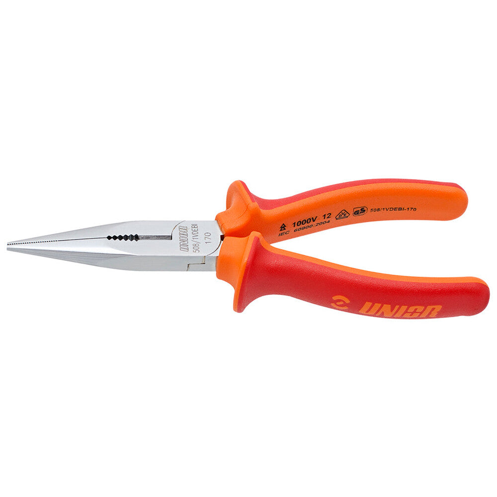 U-610436::0::U-610436::UNIOR LONG NOSE PLIERS W CUTTER & PIPE GRIP STR.