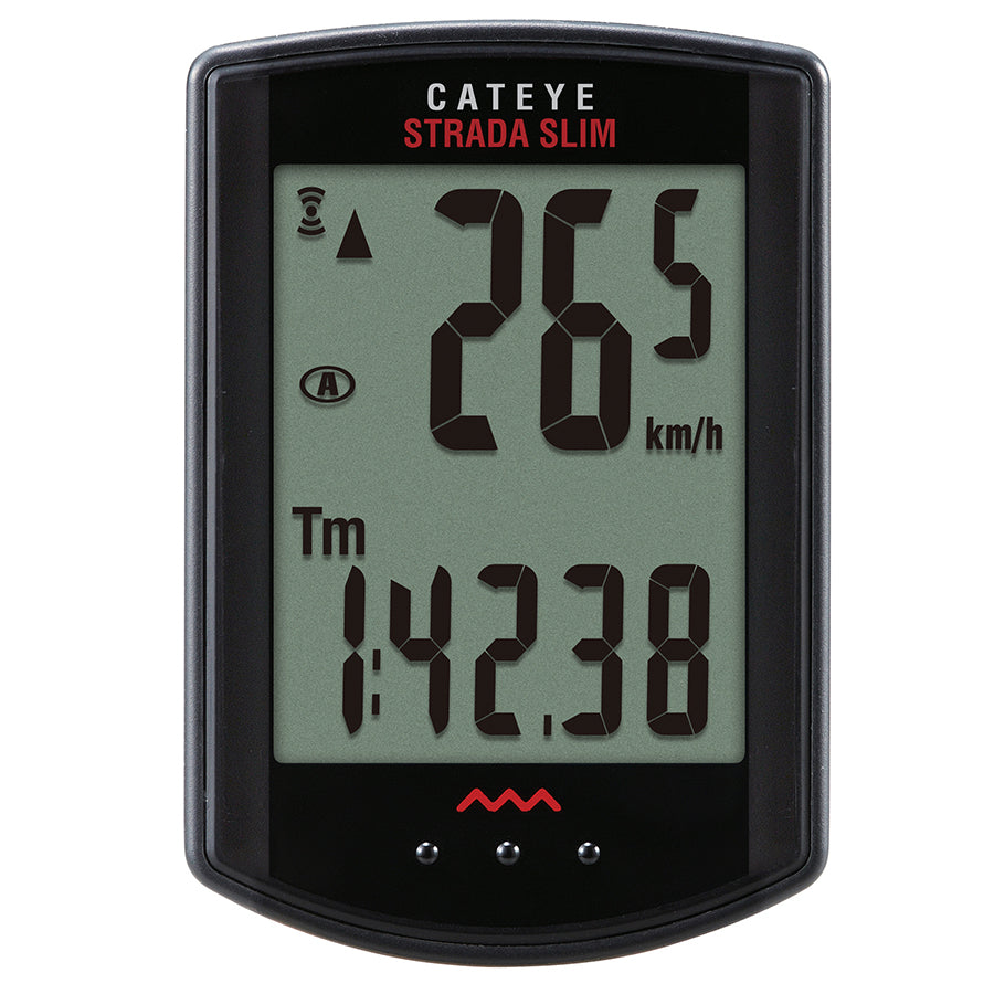 650088-01::0::650088-01::CatEye, Strada Slim Wireless CC-RD310W, Cyclomètre, Capteur pour vélo de route, Noir
