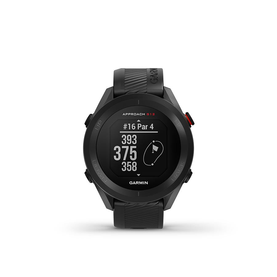 650430-01::2::650430-01::Garmin, Approach S12 , Montre, Couleur de la montre: Noir, Bracelet: Noir - Silicone