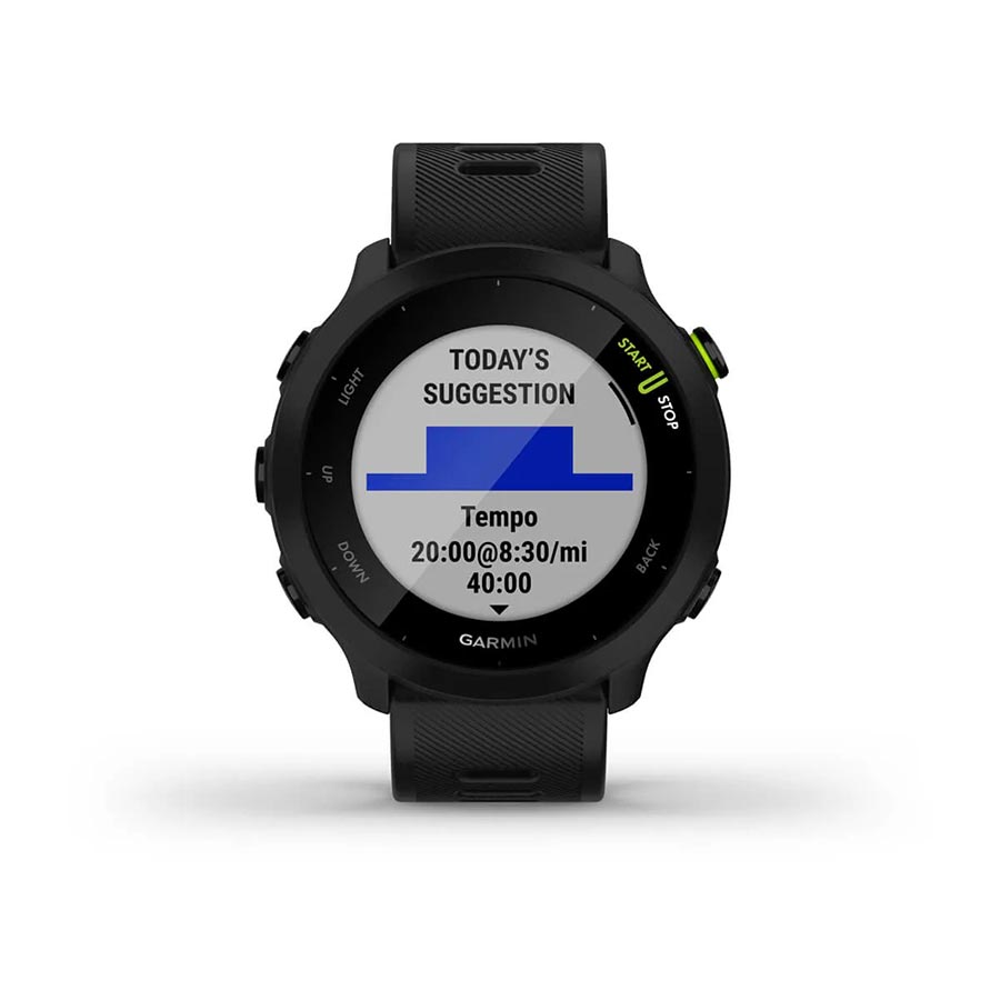 650443-03::4::650443-03::Garmin, Forerunner 55, Montre, Couleur de la montre: Noir, Bracelet: Noir - Silicone