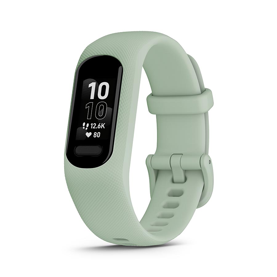 650465-01::0::650465-01::Garmin, vivosmart 5 S/M, Montre, Couleur de la montre: Noir, Bracelet: Menthe Fraîche - Silicone