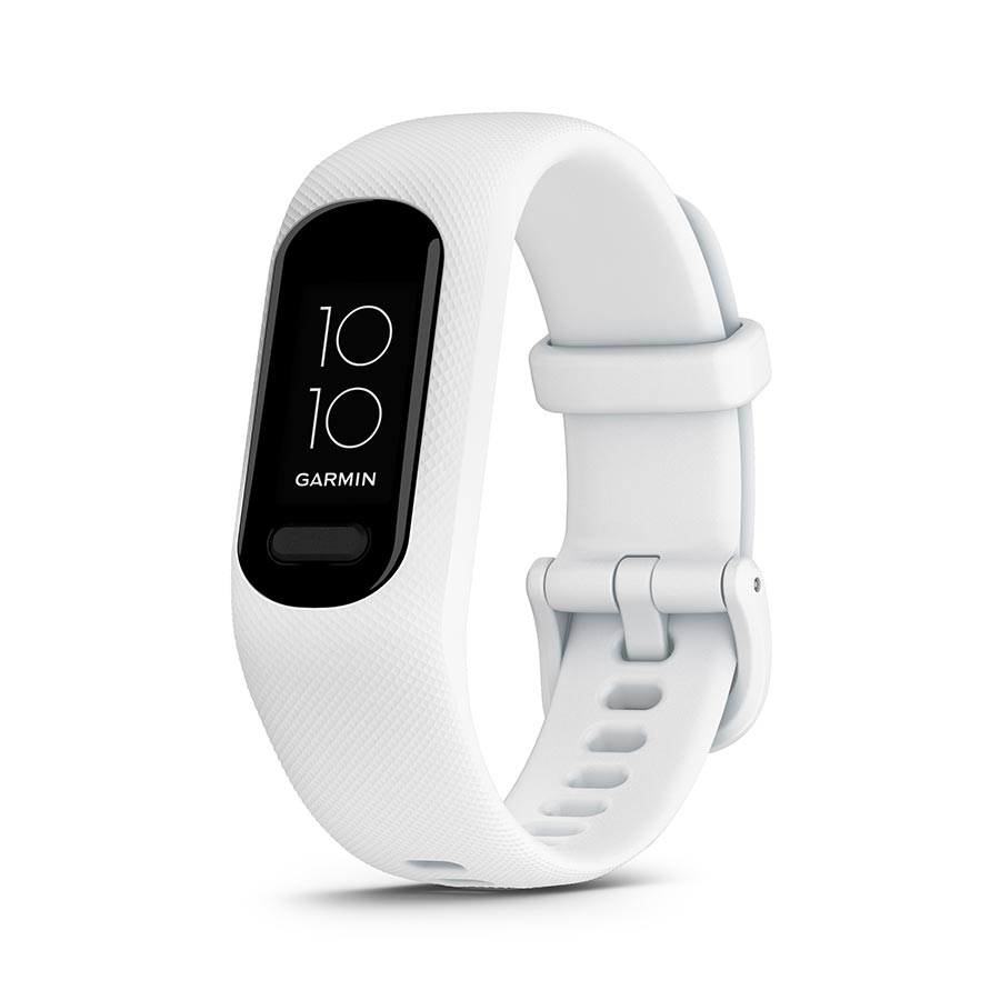650465-02::0::650465-02::Garmin, vivosmart 5 S/M, Montre, Couleur de la montre: Noir, Bracelet: Blanc - Silicone