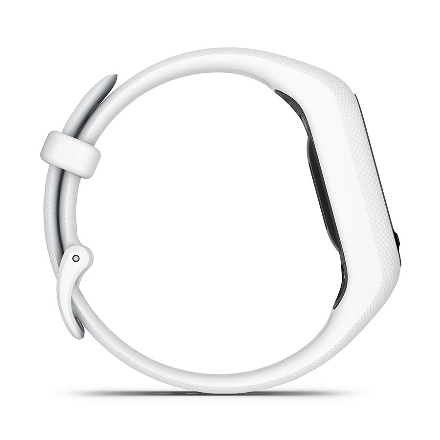 650465-02::4::650465-02::Garmin, vivosmart 5 S/M, Montre, Couleur de la montre: Noir, Bracelet: Blanc - Silicone