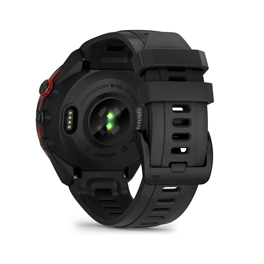 650506-01::3::650506-01::Garmin, Approach S70, Montre, Couleur de la montre: Noir, Bracelet: Noir - Silicone