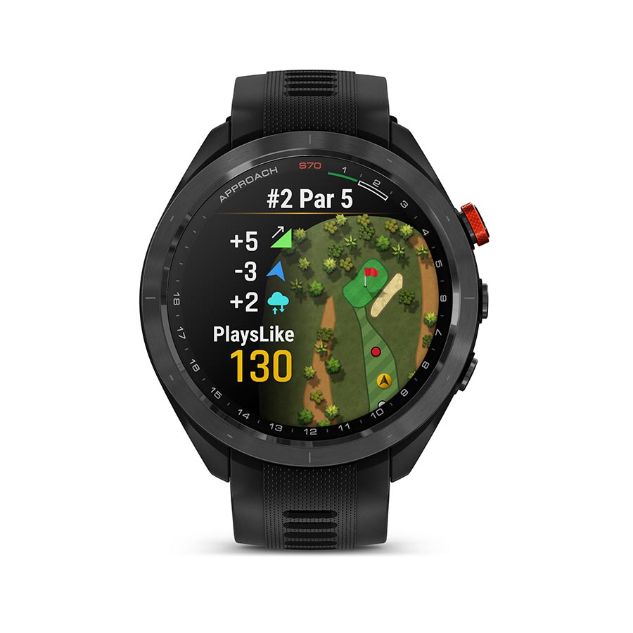 650506-01::5::650506-01::Garmin, Approach S70, Montre, Couleur de la montre: Noir, Bracelet: Noir - Silicone
