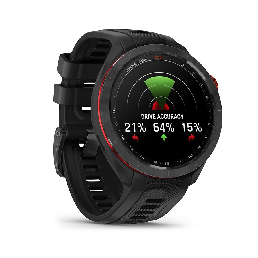 650506-01::6::650506-01::Garmin, Approach S70, Montre, Couleur de la montre: Noir, Bracelet: Noir - Silicone