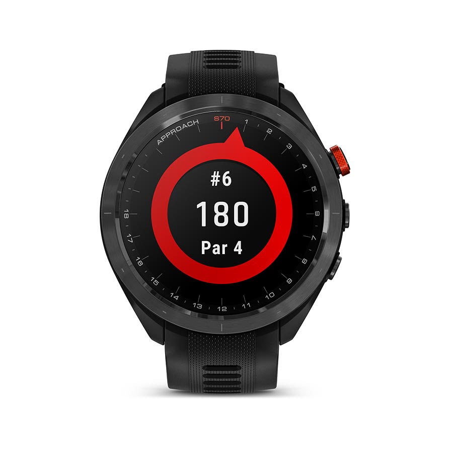 650506-01::9::650506-01::Garmin, Approach S70, Montre, Couleur de la montre: Noir, Bracelet: Noir - Silicone