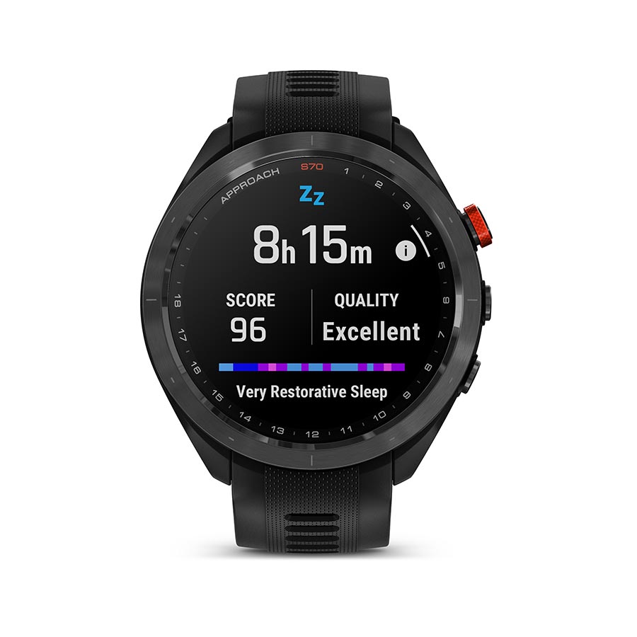 650506-01::12::650506-01::Garmin, Approach S70, Montre, Couleur de la montre: Noir, Bracelet: Noir - Silicone
