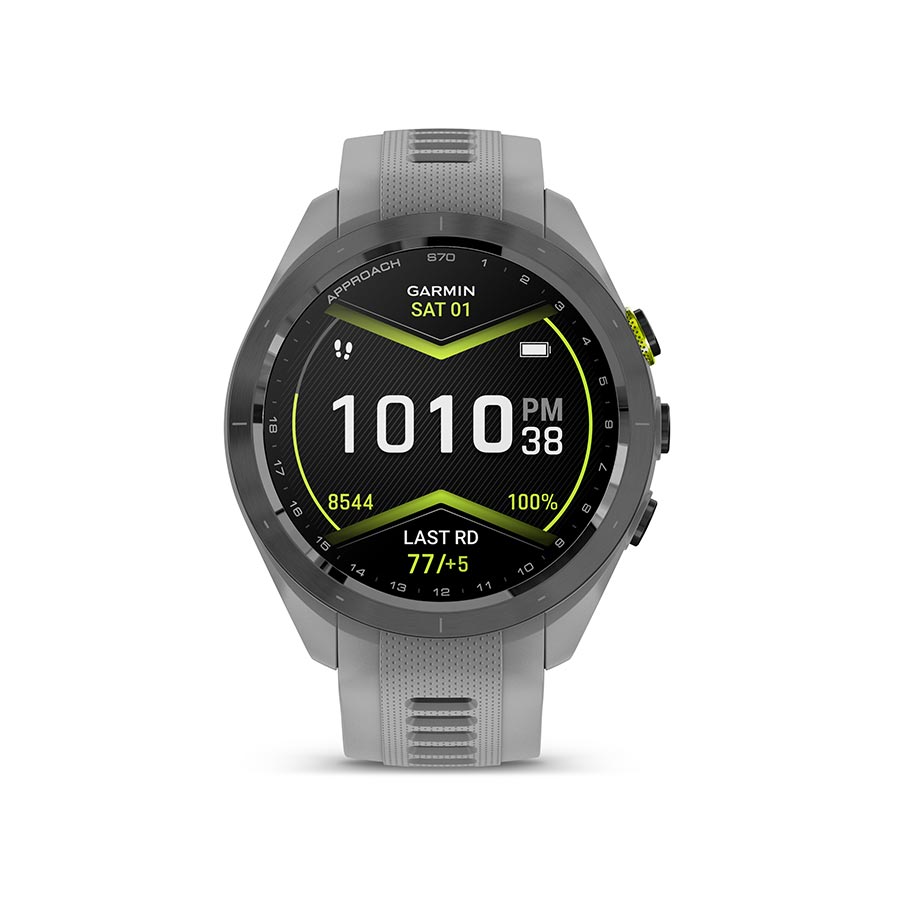650507-01::2::650507-01::Garmin, Approach S70S, Montre, Couleur de la montre: Gris, Bracelet: Gris - Silicone