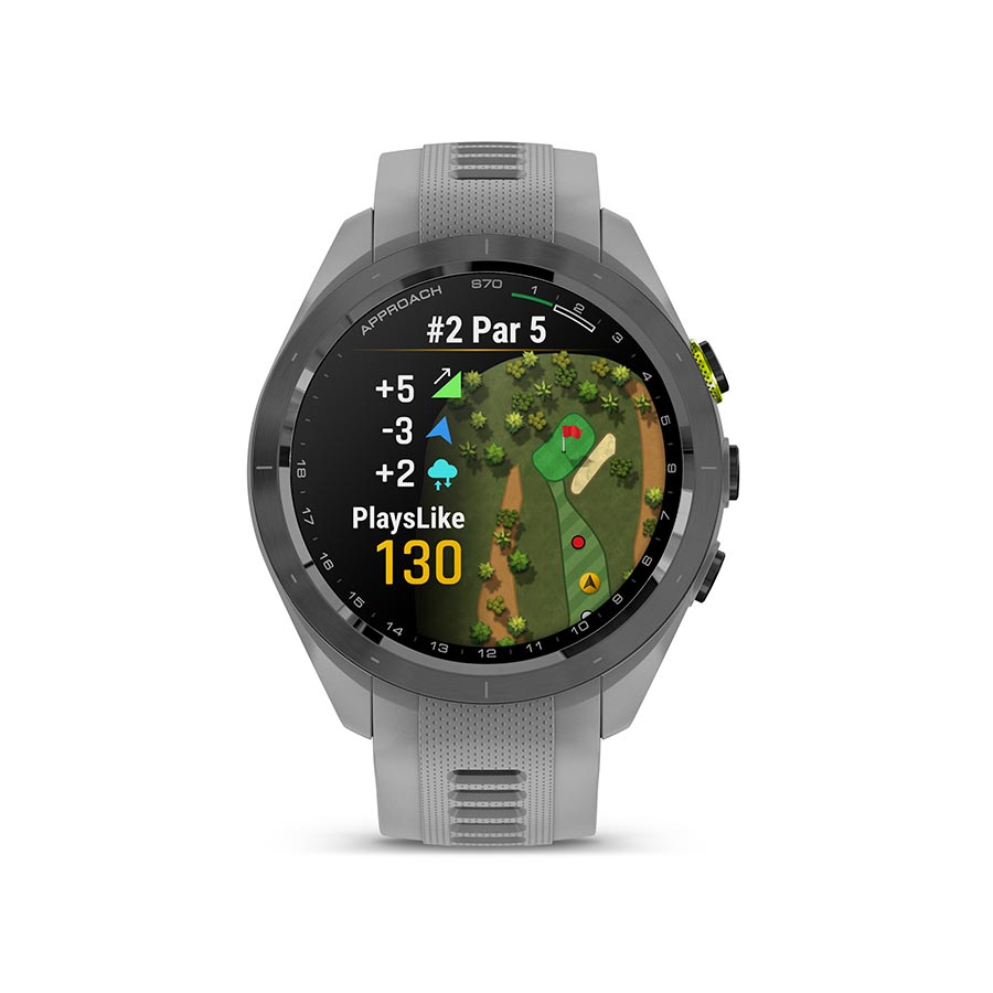 650507-01::5::650507-01::Garmin, Approach S70S, Montre, Couleur de la montre: Gris, Bracelet: Gris - Silicone