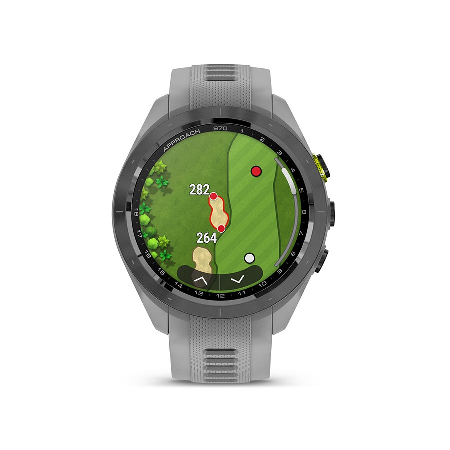 650507-01::7::650507-01::Garmin, Approach S70S, Montre, Couleur de la montre: Gris, Bracelet: Gris - Silicone