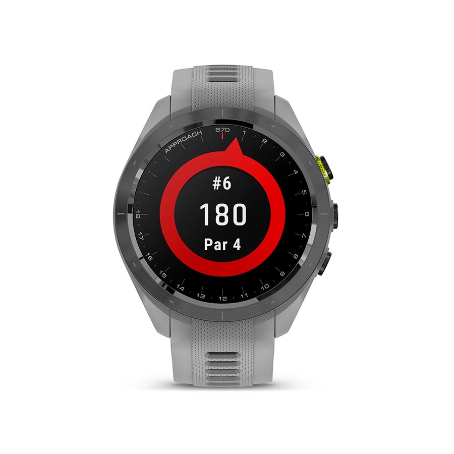 650507-01::9::650507-01::Garmin, Approach S70S, Montre, Couleur de la montre: Gris, Bracelet: Gris - Silicone