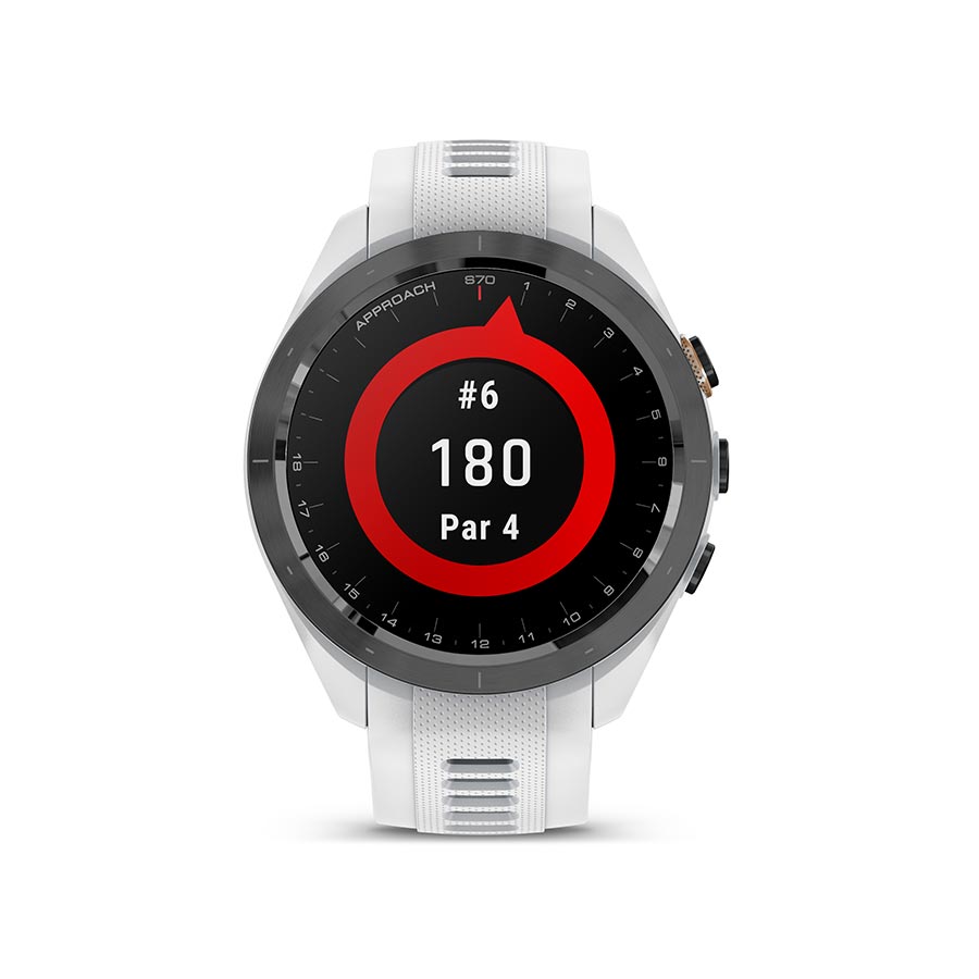 650507-02::9::650507-02::Garmin, Approach S70S, Montre, Couleur de la montre: Blanc, Bracelet: Blanc - Silicone