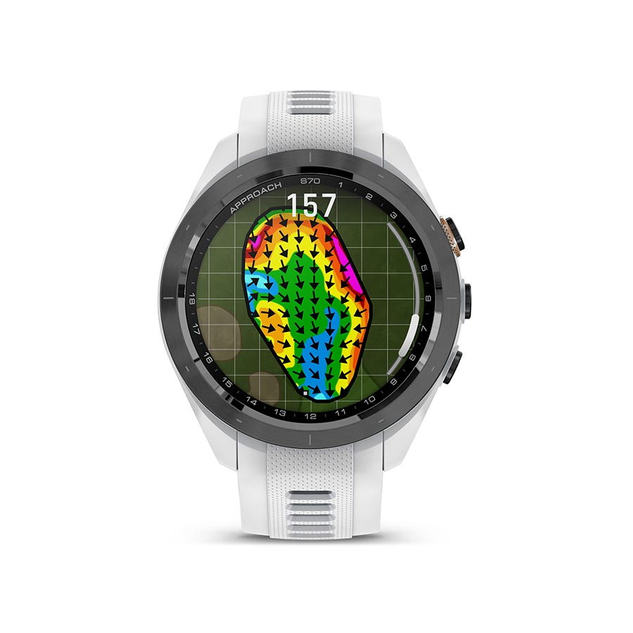 650507-02::10::650507-02::Garmin, Approach S70S, Montre, Couleur de la montre: Blanc, Bracelet: Blanc - Silicone