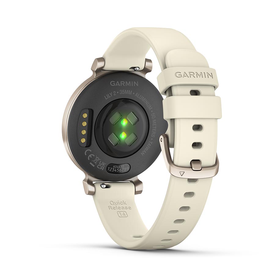 650511-01::6::650511-01::Garmin, Lily 2, Montre, Couleur de la montre: Crème Or, Bracelet: Coconut - Silicone