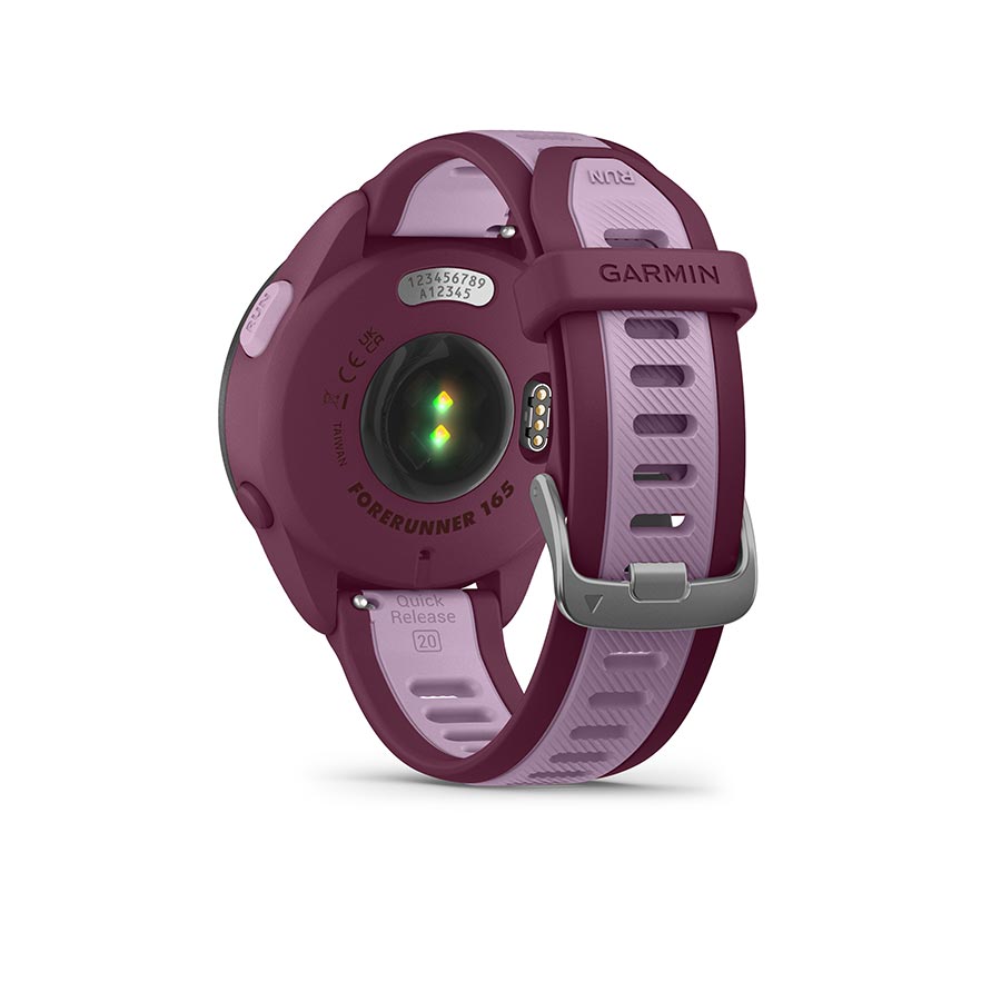 650513-01::5::650513-01::Garmin, Forerunner 165 Music, Montre, Couleur de la montre: Baie, Bracelet: Lilas - Silicone