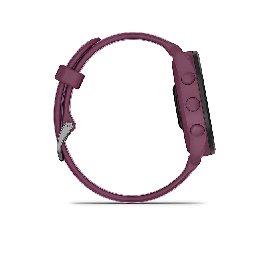 650513-01::6::650513-01::Garmin, Forerunner 165 Music, Montre, Couleur de la montre: Baie, Bracelet: Lilas - Silicone