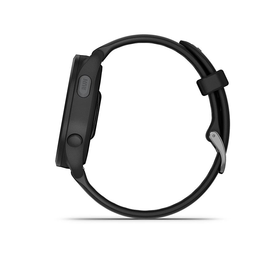 650514-02::4::650514-02::Garmin, Forerunner 165, Montre, Couleur de la montre: Noir, Bracelet: Ardoise - Silicone