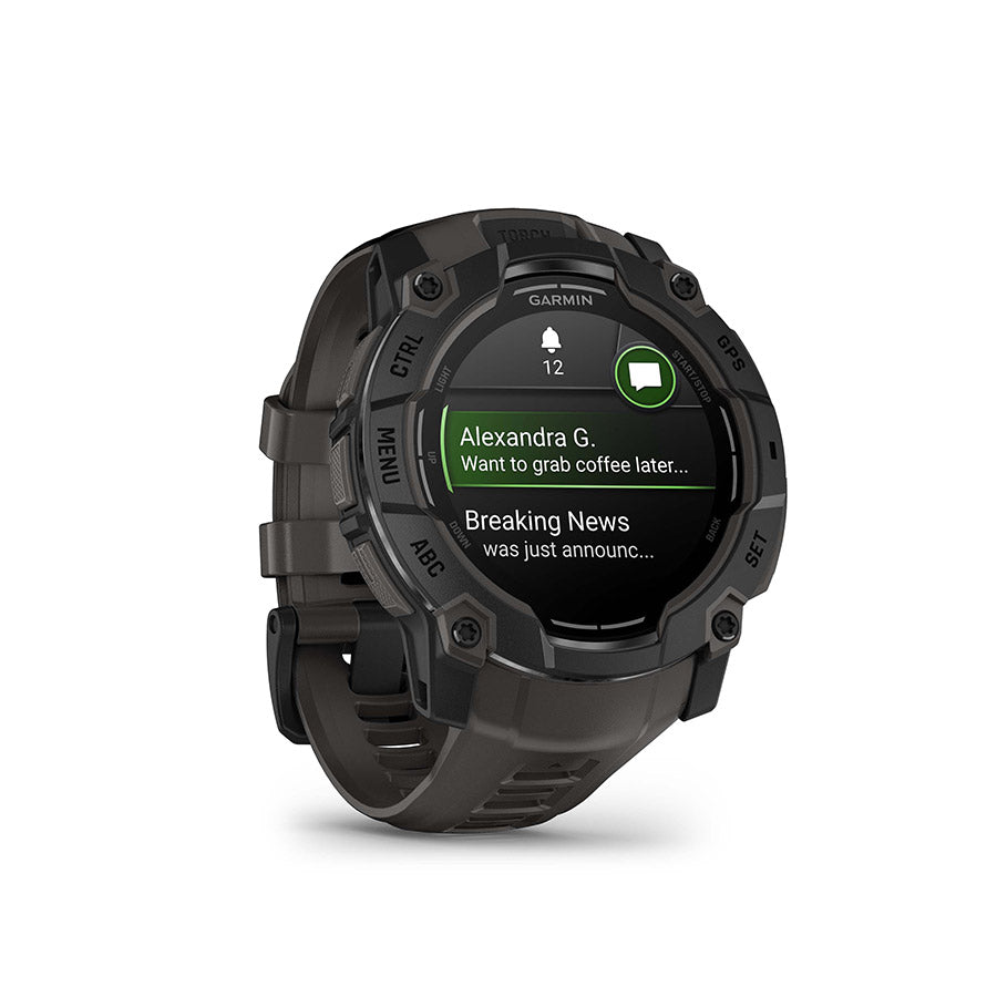 650540-02::2::650540-02::Garmin, Instinct 3 50mm AMOLED, Montre, Couleur de la montre: Noir, Bracelet: Anthracite - Silicone