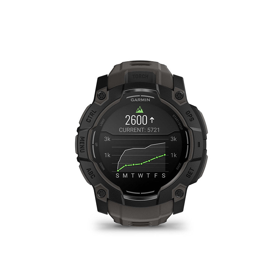 650540-02::8::650540-02::Garmin, Instinct 3 50mm AMOLED, Montre, Couleur de la montre: Noir, Bracelet: Anthracite - Silicone