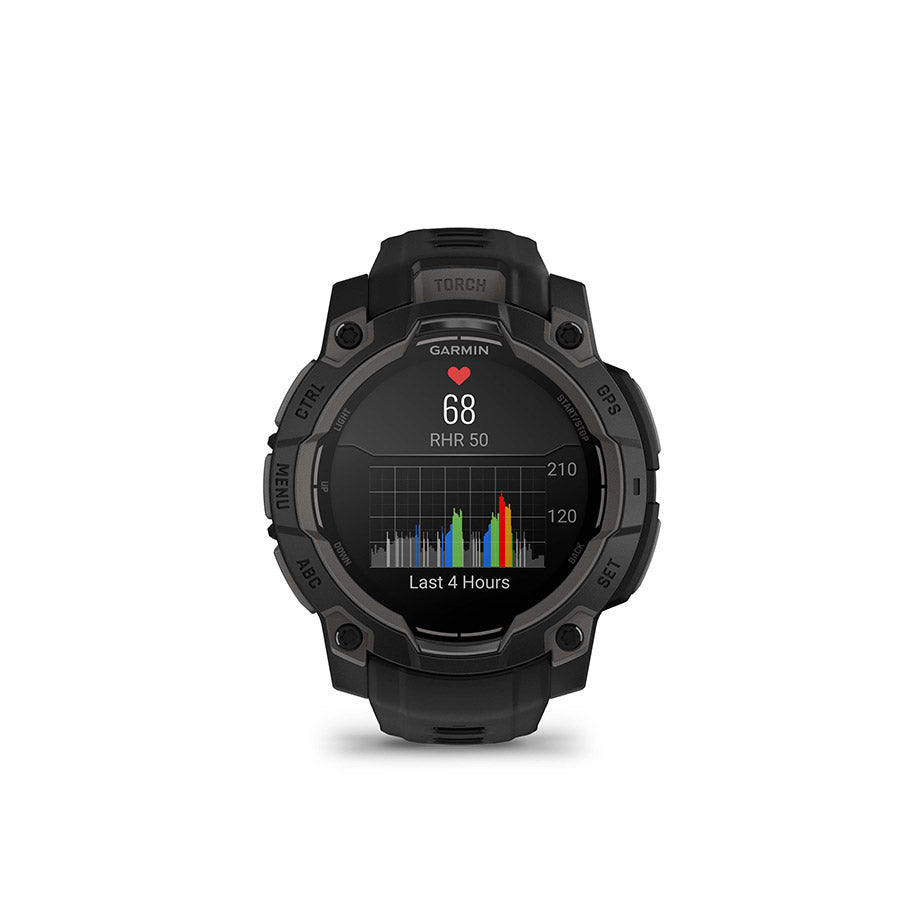 650541-02::6::650541-02::Garmin, Instinct 3 45mm AMOLED, Montre, Couleur de la montre: Noir, Bracelet: Noir - Silicone