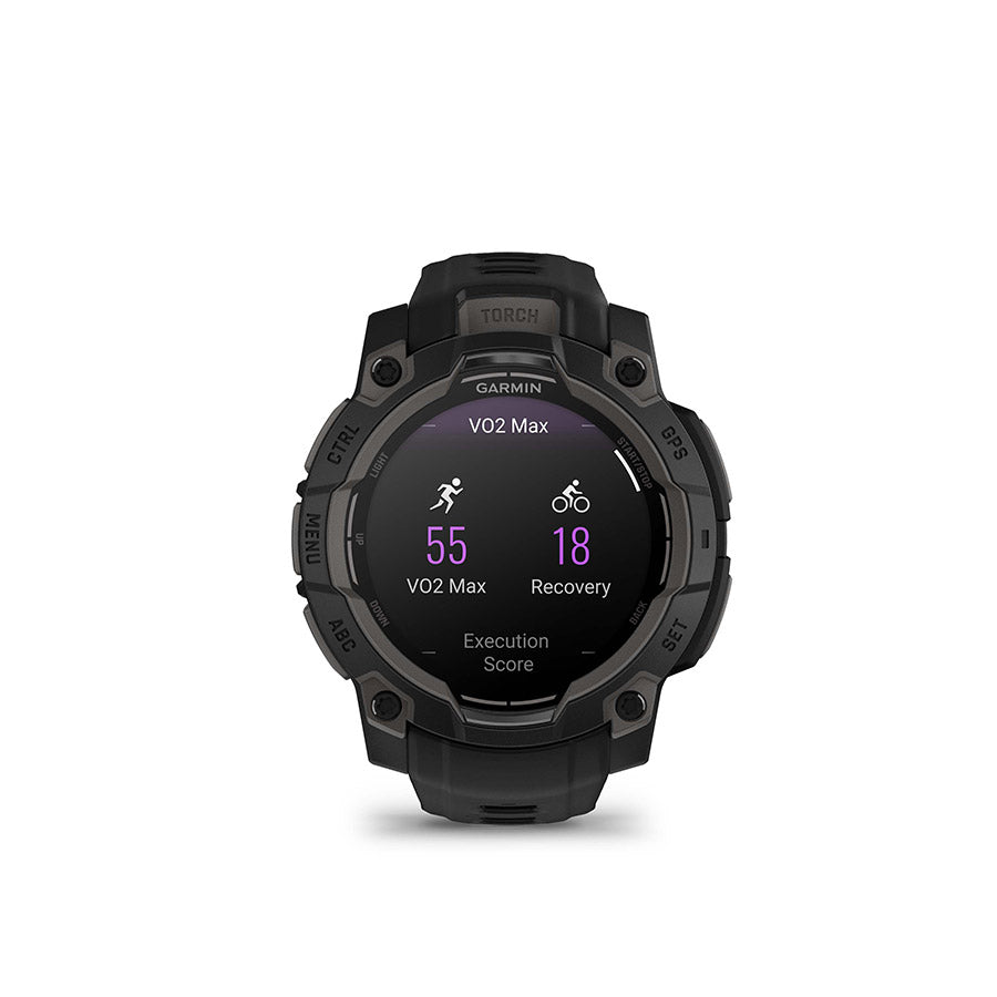 650541-02::13::650541-02::Garmin, Instinct 3 45mm AMOLED, Montre, Couleur de la montre: Noir, Bracelet: Noir - Silicone