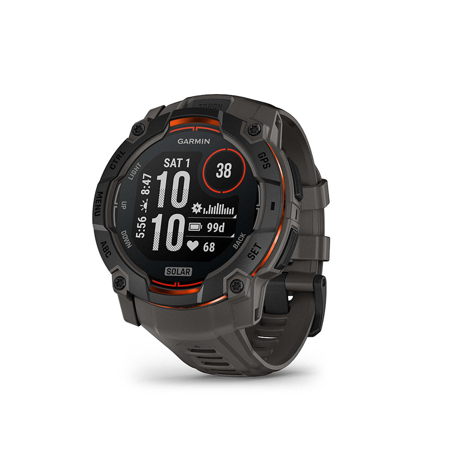 650542-01::0::650542-01::Garmin, Instinct 3 50mm Solar, Montre, Couleur de la montre: Noir, Bracelet: Anthracite - Silicone