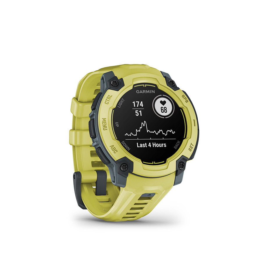 650544-01::2::650544-01::Garmin, Instinct E 45mm, Montre, Couleur de la montre: Lime électrique, Bracelet: Lime électrique - Silicone