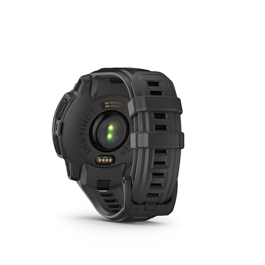 650544-02::11::650544-02::Garmin, Instinct E 45mm, Montre, Couleur de la montre: Noir, Bracelet: Anthracite - Silicone