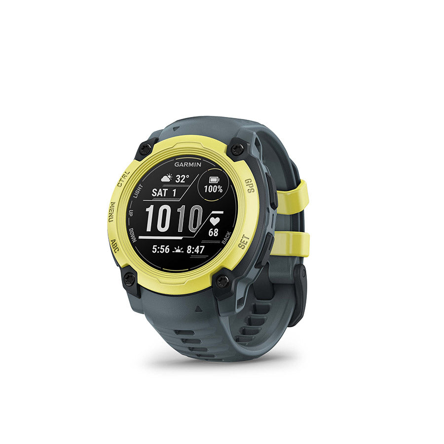 650545-01::0::650545-01::Garmin, Instinct E 40mm, Montre, Couleur de la montre: Lime électrique, Bracelet: Crépuscule - Silicone