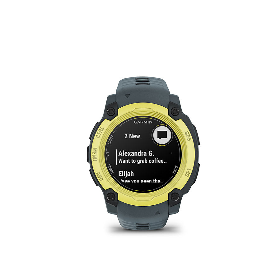 650545-01::10::650545-01::Garmin, Instinct E 40mm, Montre, Couleur de la montre: Lime électrique, Bracelet: Crépuscule - Silicone