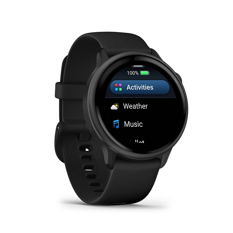 650546-01::2::650546-01::Garmin, vivoactive 6, Montre, Couleur de la montre: Ardoise, Bracelet: Noir - Silicone