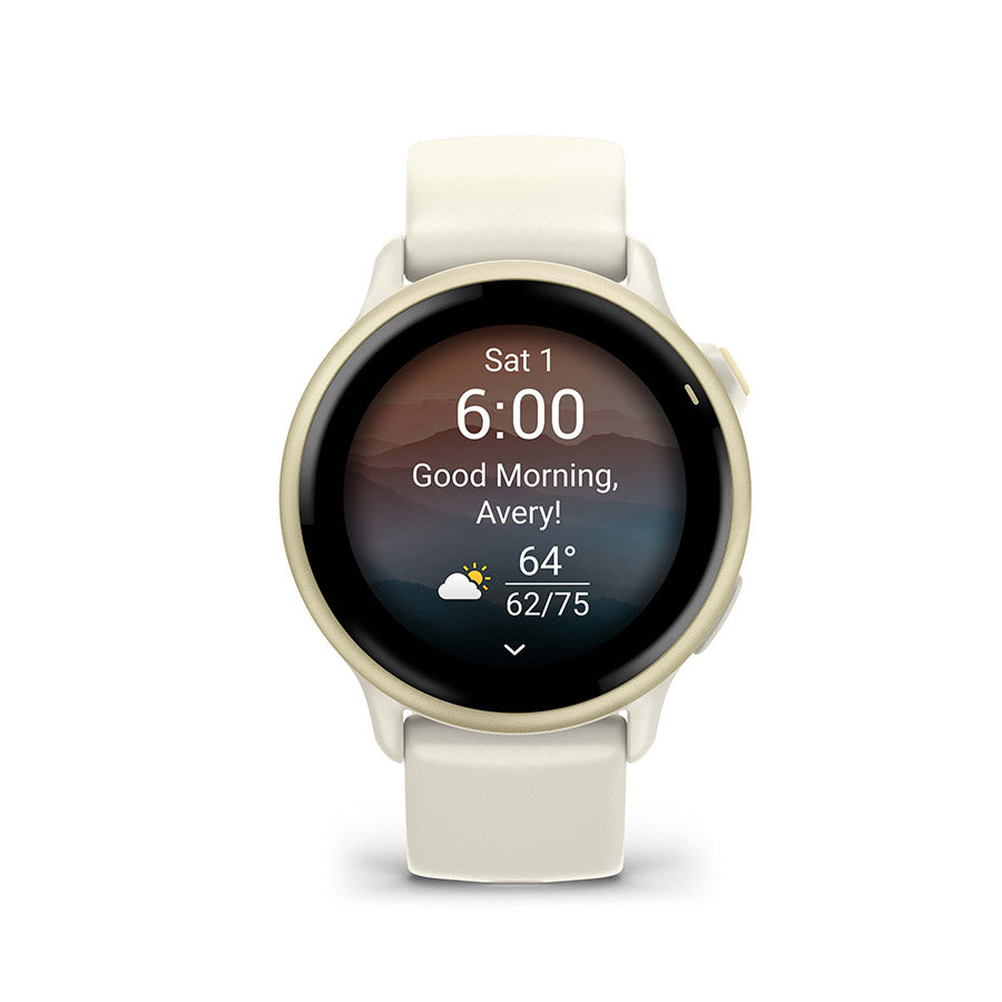 650546-02::3::650546-02::Garmin, vivoactive 6, Montre, Couleur de la montre: Or, Bracelet: Os - Silicone