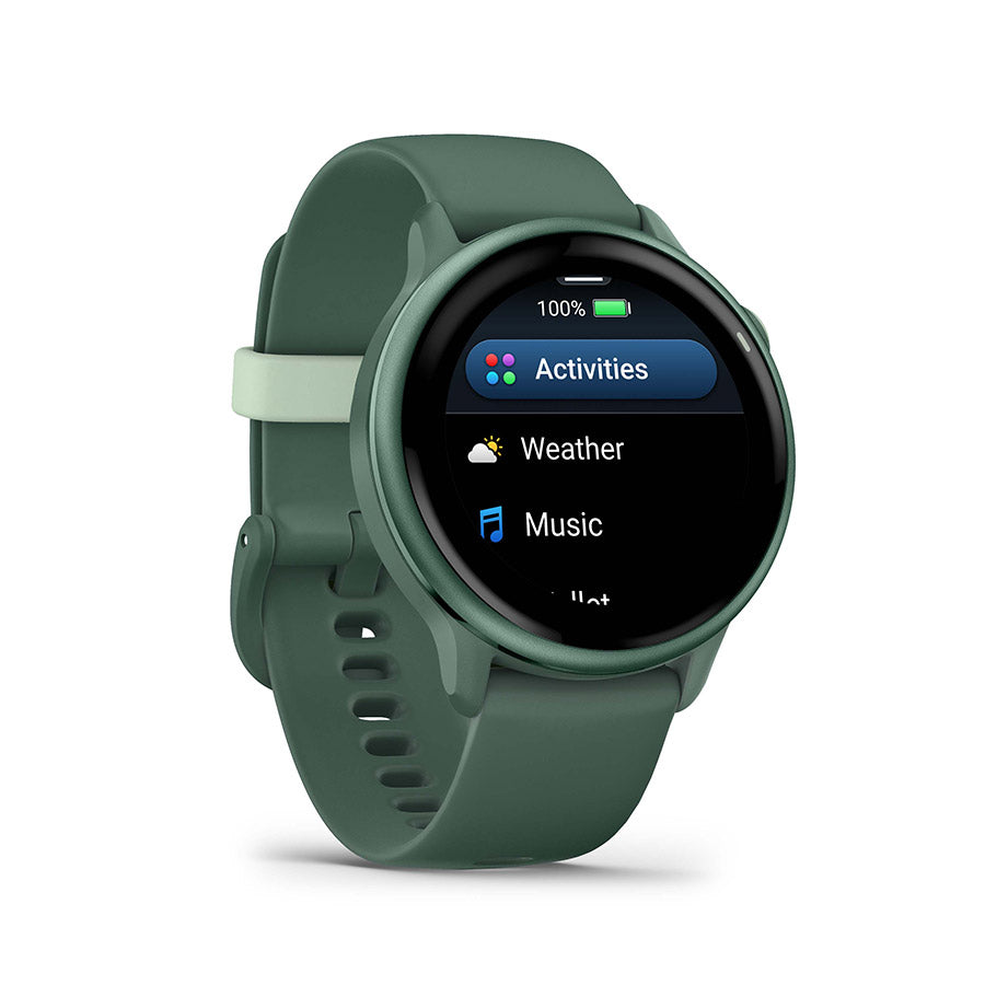 650546-03::2::650546-03::Garmin, vivoactive 6, Montre, Couleur de la montre: Vert Jasper, Bracelet: Vert Jasper - Silicone