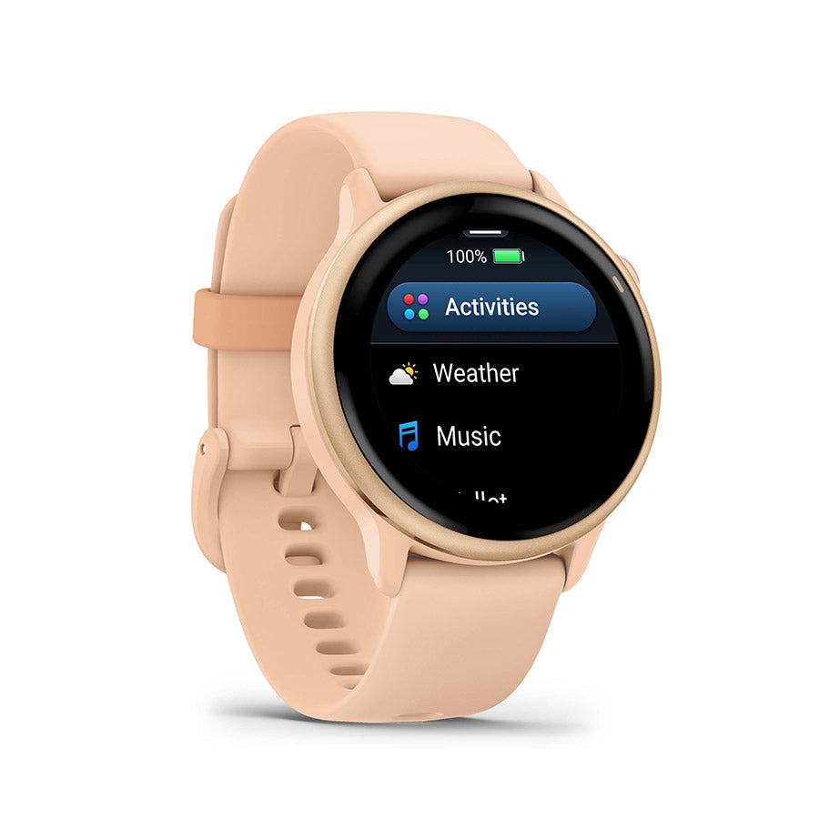 650546-04::2::650546-04::Garmin, vivoactive 6, Montre, Couleur de la montre: Aurore Rose, Bracelet: Aurore Rose - Silicone