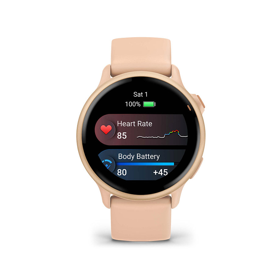 650546-04::5::650546-04::Garmin, vivoactive 6, Montre, Couleur de la montre: Aurore Rose, Bracelet: Aurore Rose - Silicone