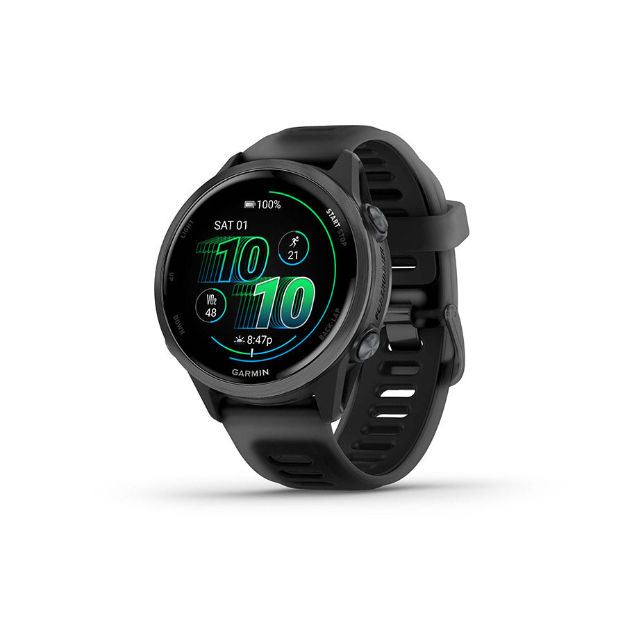 650552-01::0::650552-01::Garmin, Forerunner 570 42mm, Montre, Couleur de la montre: Gris Ardoise, Bracelet: Noir Translucide/Noir - Silicone