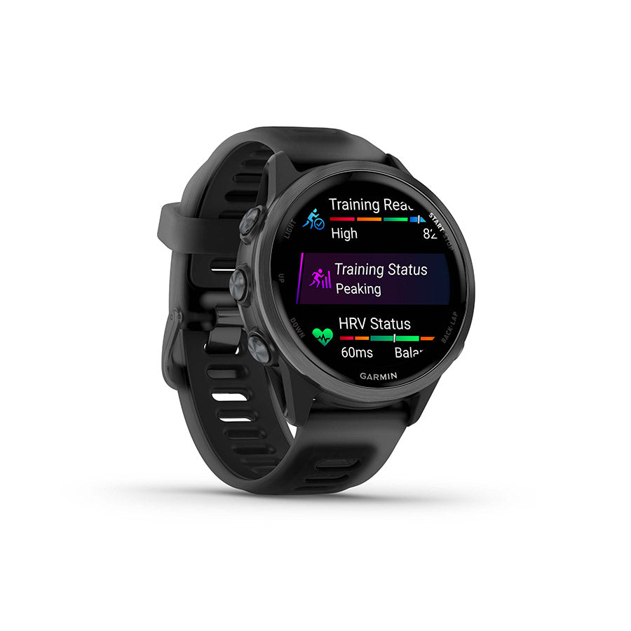 650552-01::2::650552-01::Garmin, Forerunner 570 42mm, Montre, Couleur de la montre: Gris Ardoise, Bracelet: Noir Translucide/Noir - Silicone