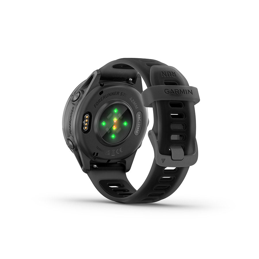 650552-01::6::650552-01::Garmin, Forerunner 570 42mm, Montre, Couleur de la montre: Gris Ardoise, Bracelet: Noir Translucide/Noir - Silicone