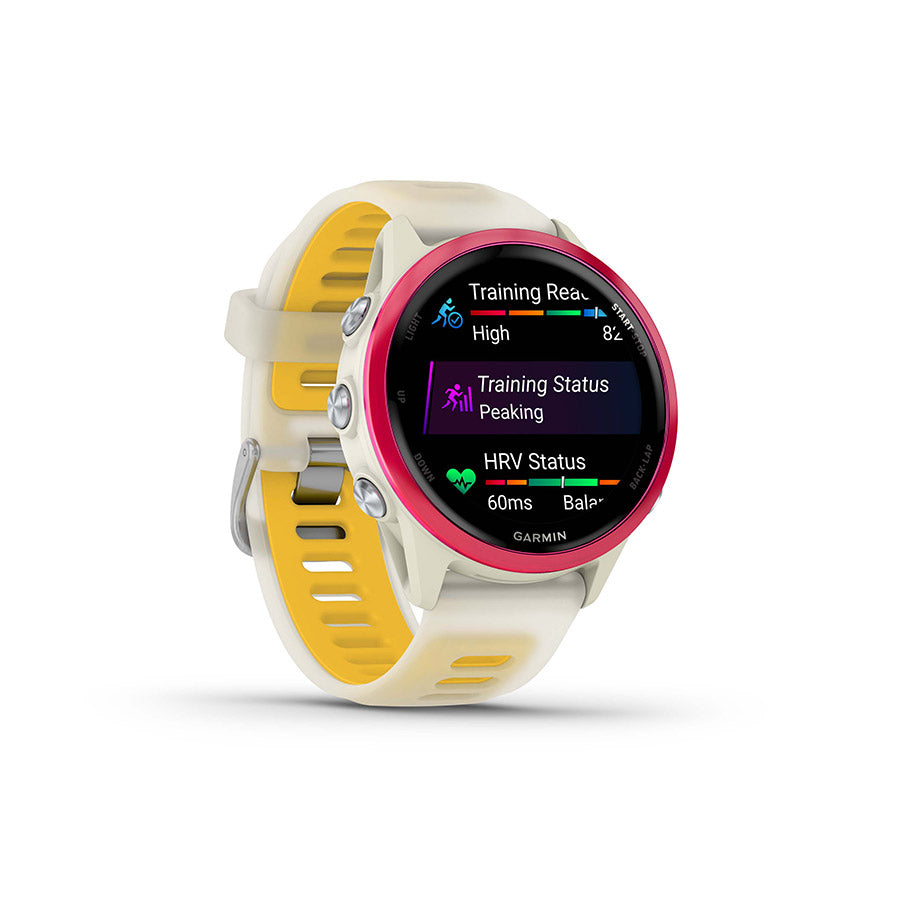 650552-03::2::650552-03::Garmin, Forerunner 570 42mm, Montre, Couleur de la montre: Os, Bracelet: Os Translucide/Mangue - Silicone