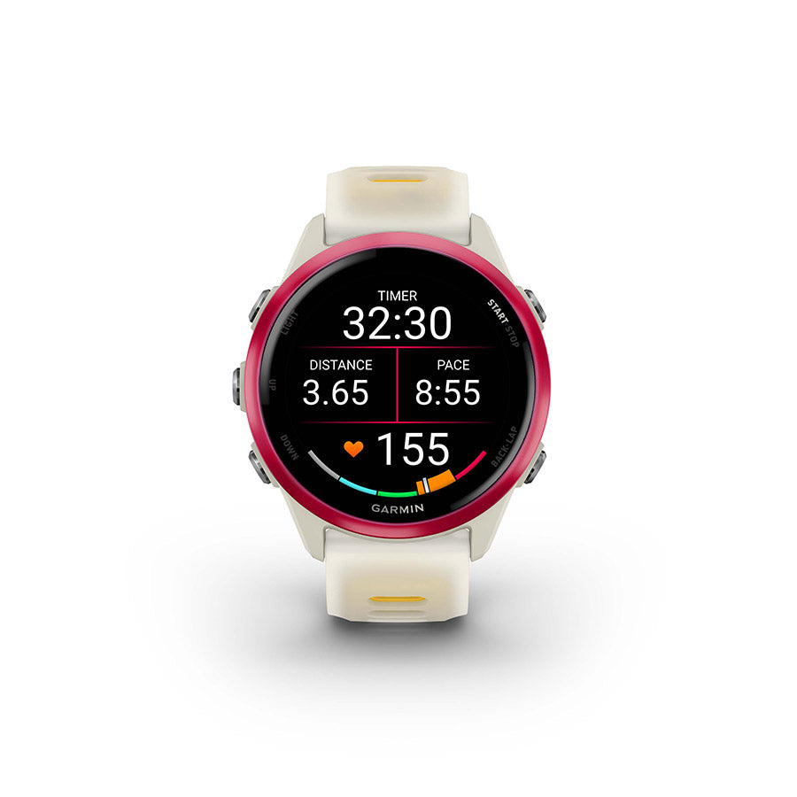 650552-03::5::650552-03::Garmin, Forerunner 570 42mm, Montre, Couleur de la montre: Os, Bracelet: Os Translucide/Mangue - Silicone