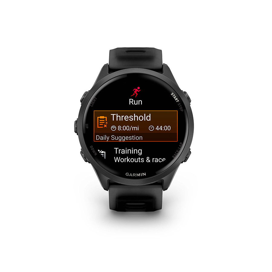 650553-01::1::650553-01::Garmin, Forerunner 570 47mm, Montre, Couleur de la montre: Gris Ardoise, Bracelet: Noir Translucide/Noir - Silicone
