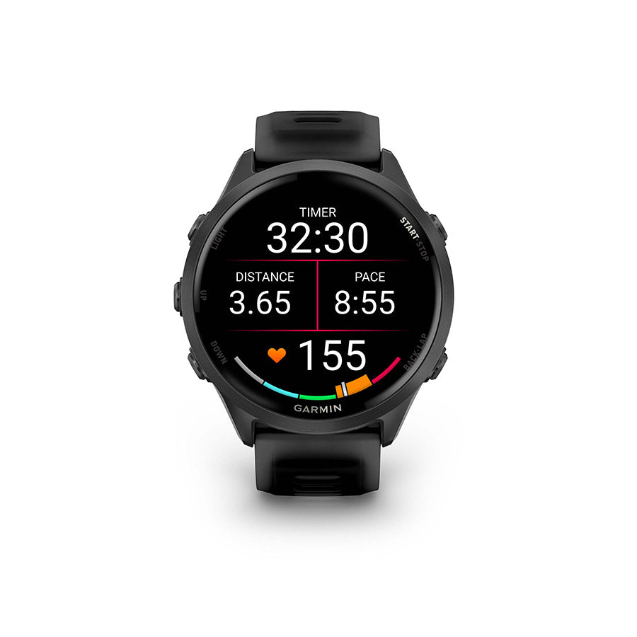 650553-01::5::650553-01::Garmin, Forerunner 570 47mm, Montre, Couleur de la montre: Gris Ardoise, Bracelet: Noir Translucide/Noir - Silicone