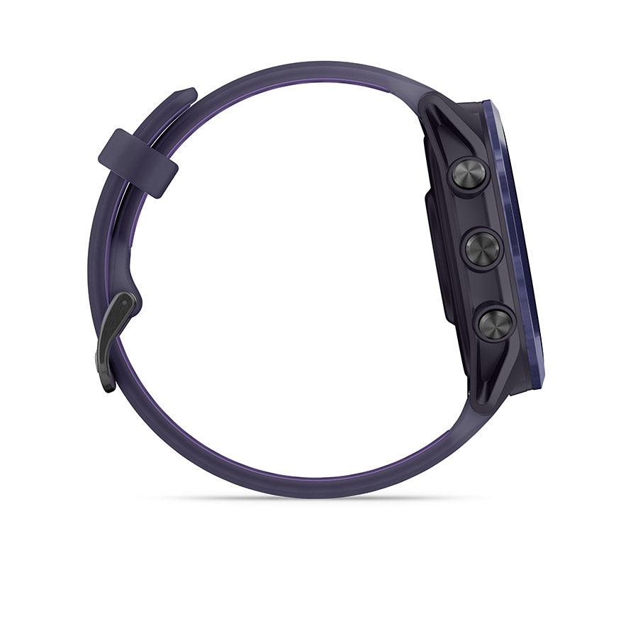 650553-03::4::650553-03::Garmin, Forerunner 570 47mm, Montre, Couleur de la montre: Indigo, Bracelet: Mauve Impérial Translucide/Indigo - Silicone