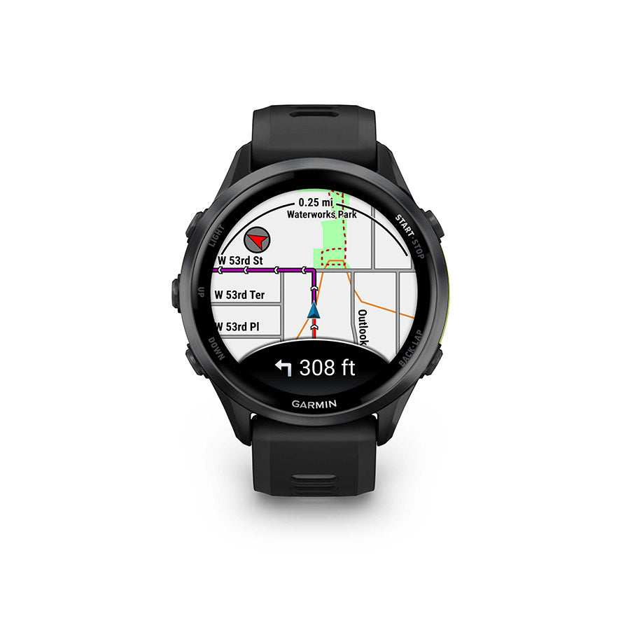 650554-01::1::650554-01::Garmin, Forerunner 970, Montre, Couleur de la montre: Noir, Bracelet: Noir/Pierre Blanche Translucide - Silicone