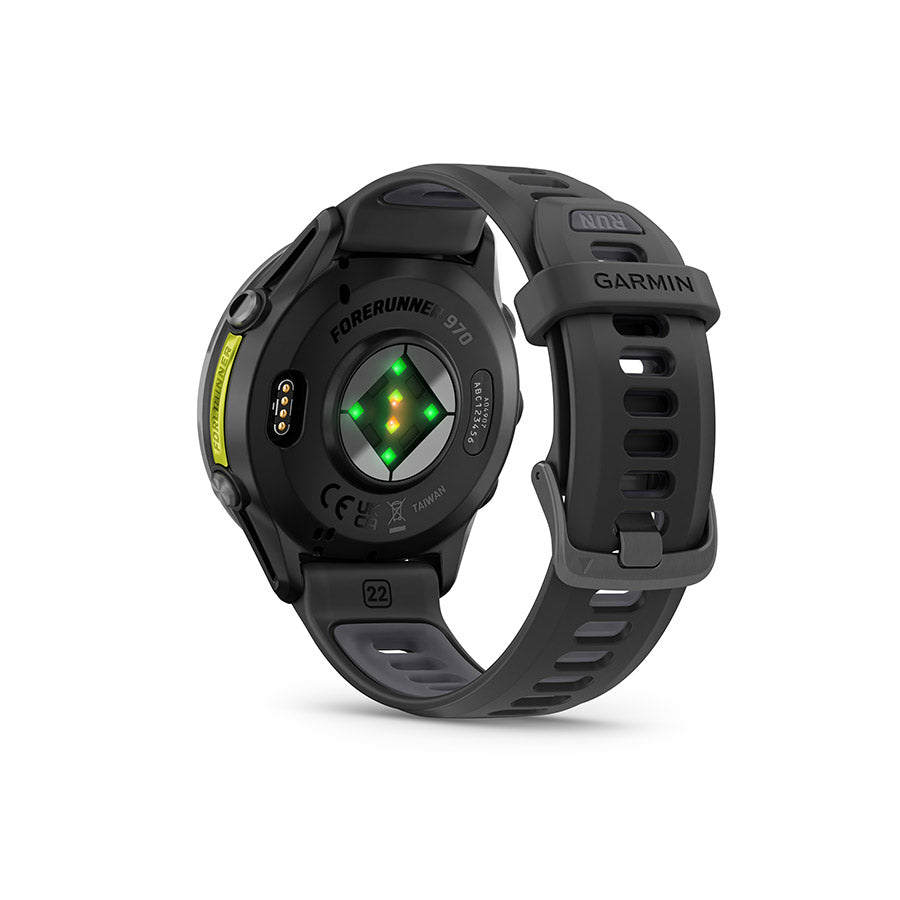 650554-01::6::650554-01::Garmin, Forerunner 970, Montre, Couleur de la montre: Noir, Bracelet: Noir/Pierre Blanche Translucide - Silicone