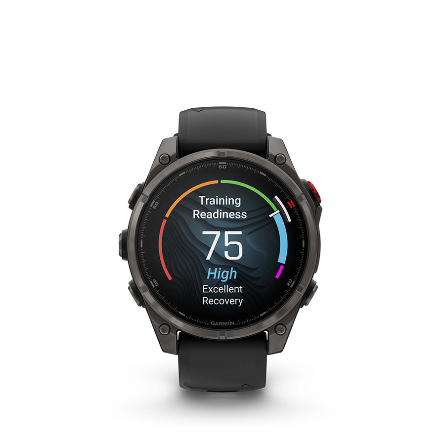 650560-01::11::650560-01::Garmin, fenix 8 Pro 47 mm- AMOLED Sap., Montre, Couleur de la montre: Gris, Bracelet: Noir/ Gris caillou - Silicone