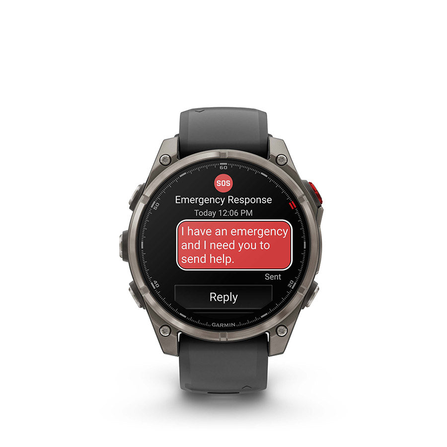 650560-02::5::650560-02::Garmin, fenix 8 Pro 47 mm- AMOLED Sap., Montre, Couleur de la montre: Gris, Bracelet: Noir - Silicone