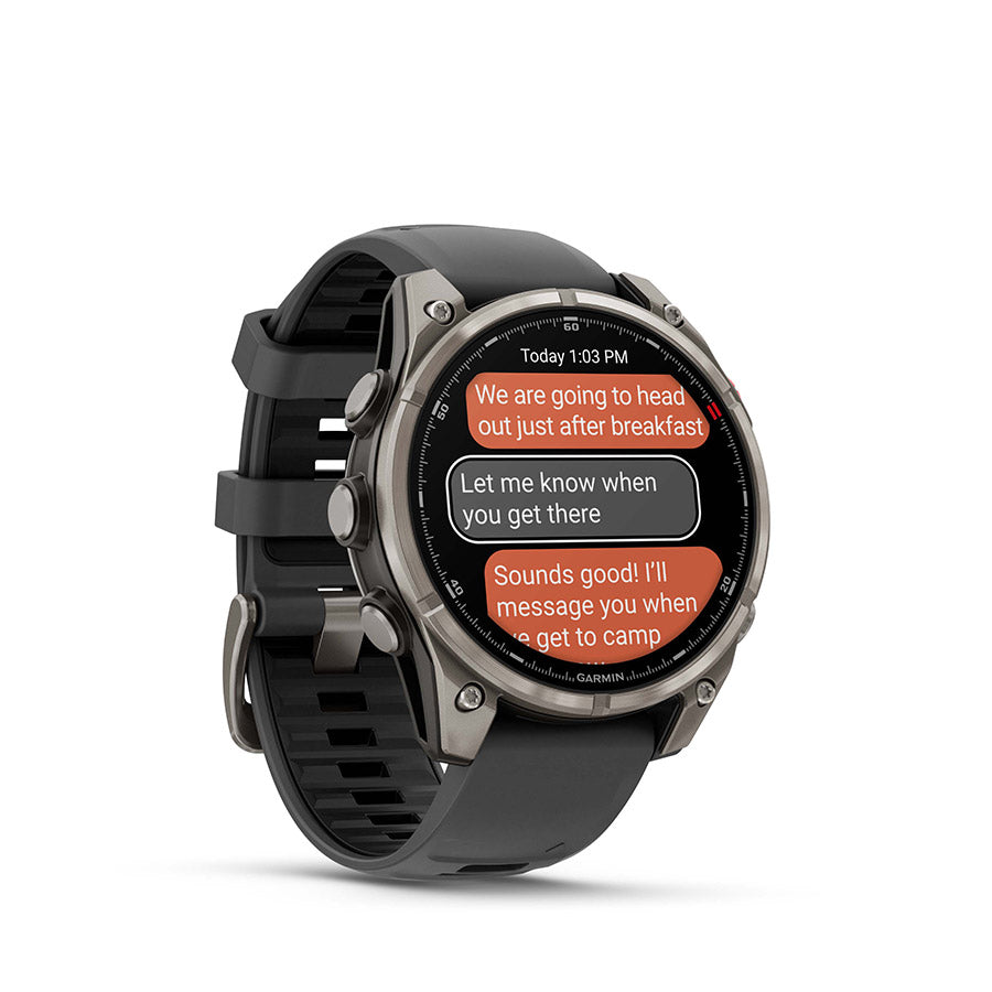 650560-02::6::650560-02::Garmin, fenix 8 Pro 47 mm- AMOLED Sap., Montre, Couleur de la montre: Gris, Bracelet: Noir - Silicone